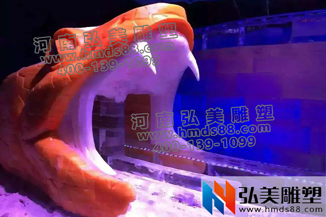 大型冰雕展制作廠驚險刺激蛇嘴溜冰通道