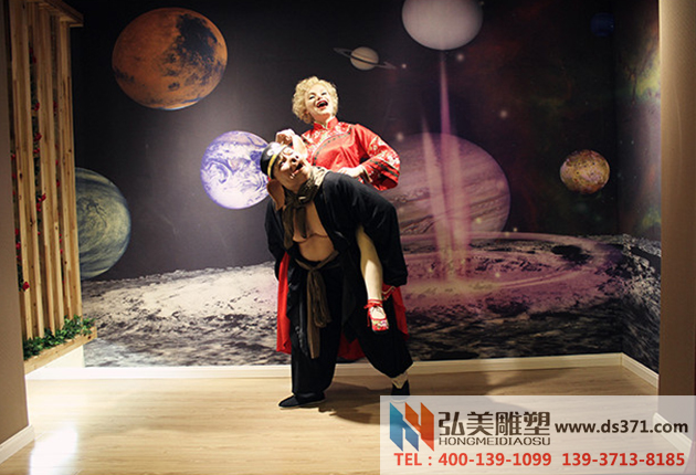 豬八戒背洋媳婦創(chuàng)意場景蠟像